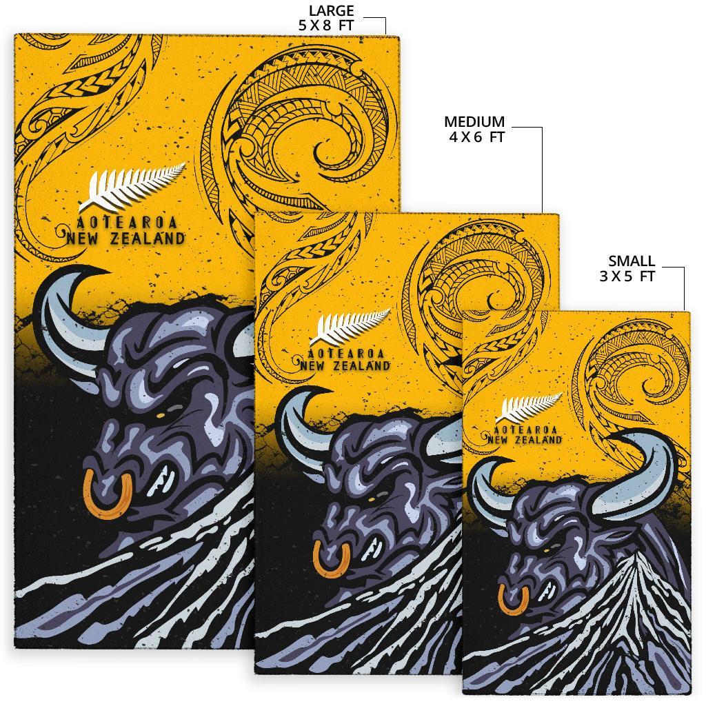 New Zealand Maori Area Rug Taranaki Bull - Polynesian Pride