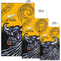 New Zealand Maori Area Rug Taranaki Bull - Polynesian Pride