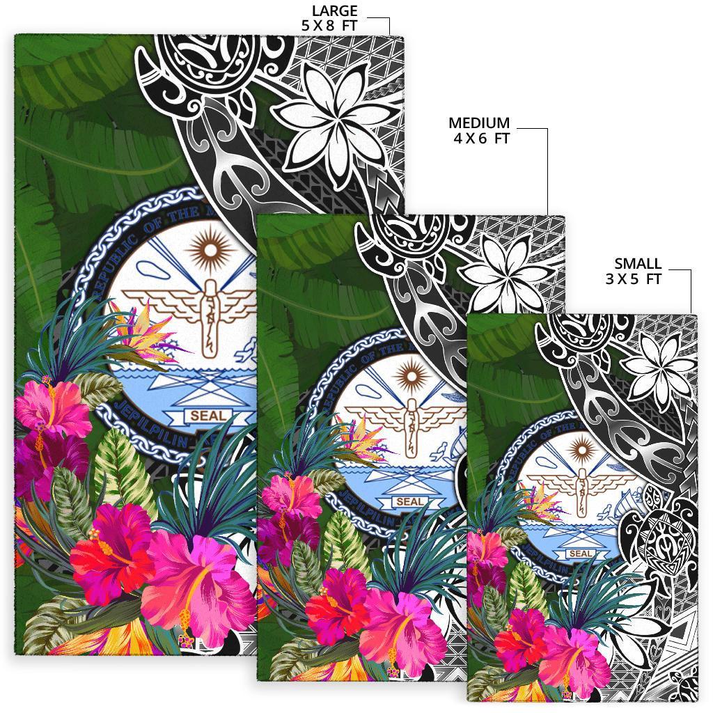 Marshall Islands Area Rug - Turtle Plumeria Banana Leaf - Polynesian Pride