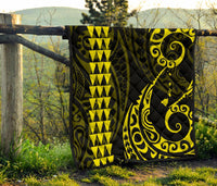 Hawaii Kakau Yellow Polynesian Premium Quilt - Polynesian Pride