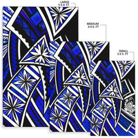 New Caledonia Area Rug - Tribal Flower Special Pattern Blue Color - Polynesian Pride