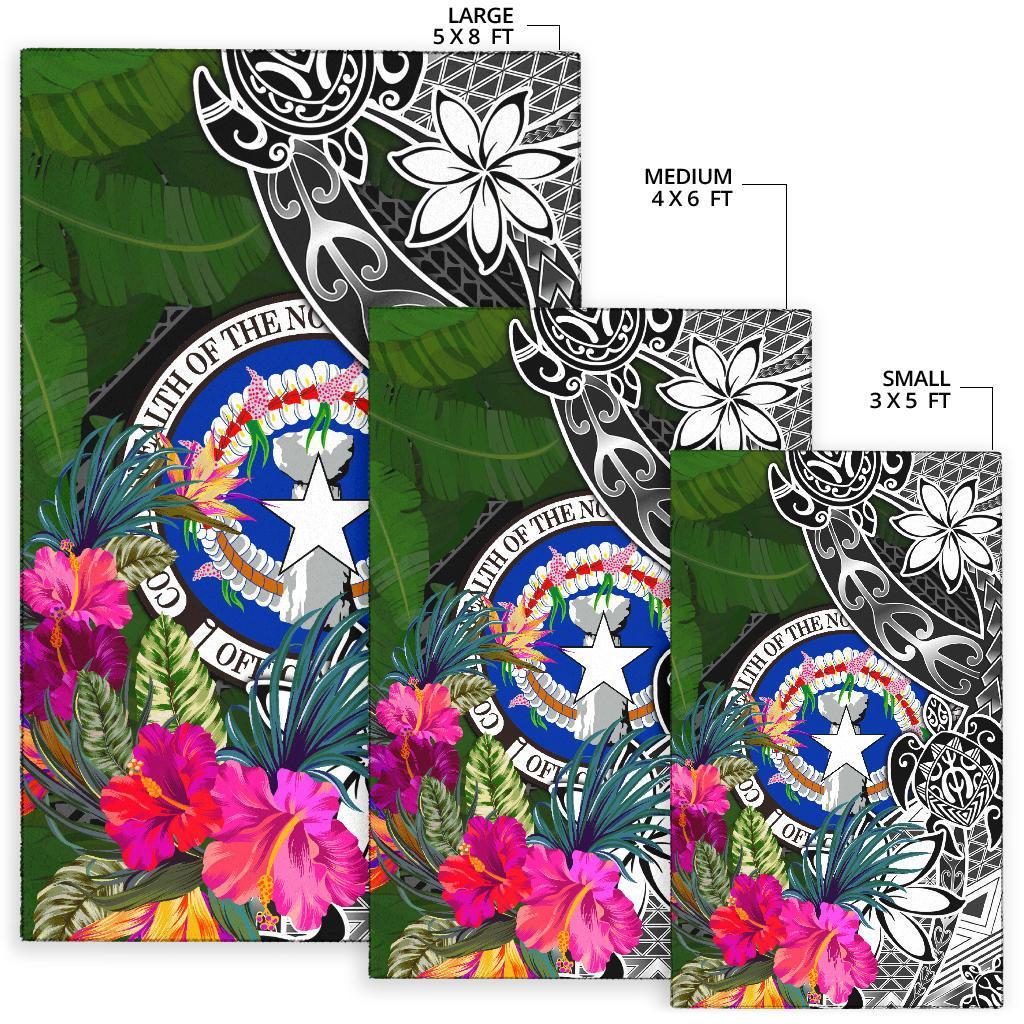 Northern Mriana Islands Area Rug - Turtle Plumeria Banana Leaf - Polynesian Pride