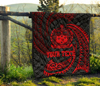 Samoa Polynesian Custom Personalised Premium Quilt - Red Tribal Wave - Polynesian Pride