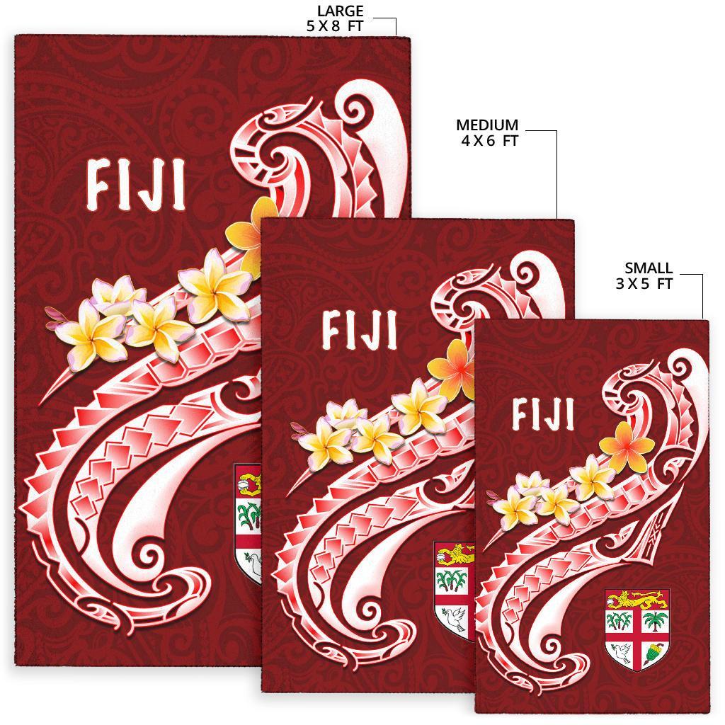 Fiji Area Rug - Fiji Seal Polynesian Patterns Plumeria (Red) - Polynesian Pride
