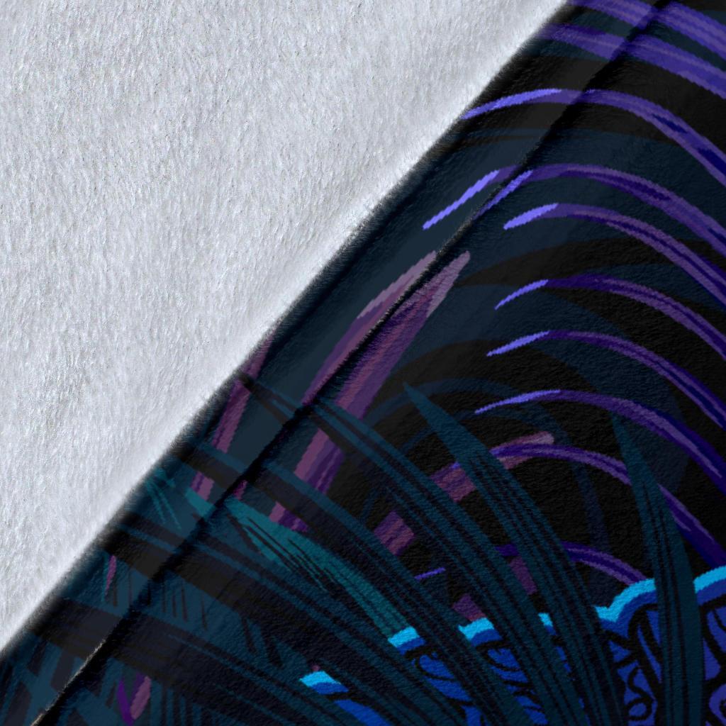 Hawaii Premium Blanket - Hawaii Turtle And Palm Polynesian Retrospective - Polynesian Pride