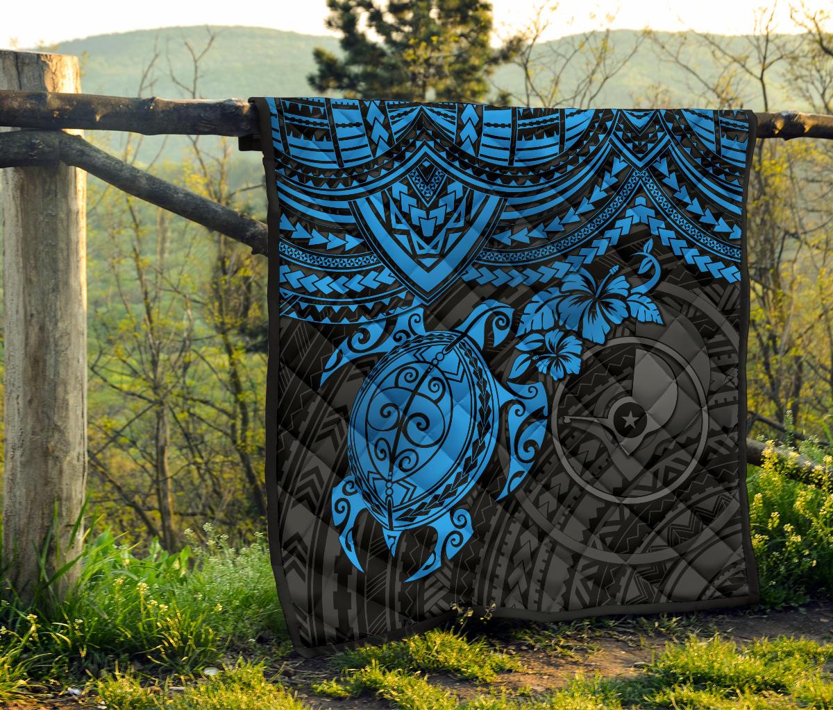 Yap Polynesian Premium Quilt - Blue Turtle - Polynesian Pride
