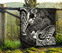 Tonga Premium Quilt - White Shark Polynesian Tattoo - Polynesian Pride