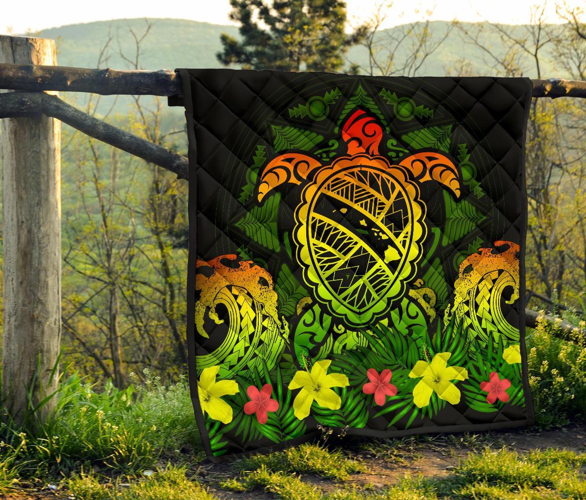 Hawaii Turtle Polynesian Reggae Premium Quilt - Kuly Style - Polynesian Pride