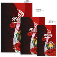 Nauru Polynesian Area Rug - Coat Of Arm With Hibiscus - Polynesian Pride