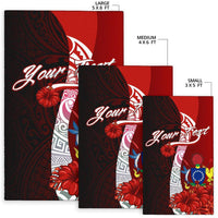 Cook Islands Polynesian Custom Personalised Area Rug - Coat Of Arm With Hibiscus - Polynesian Pride