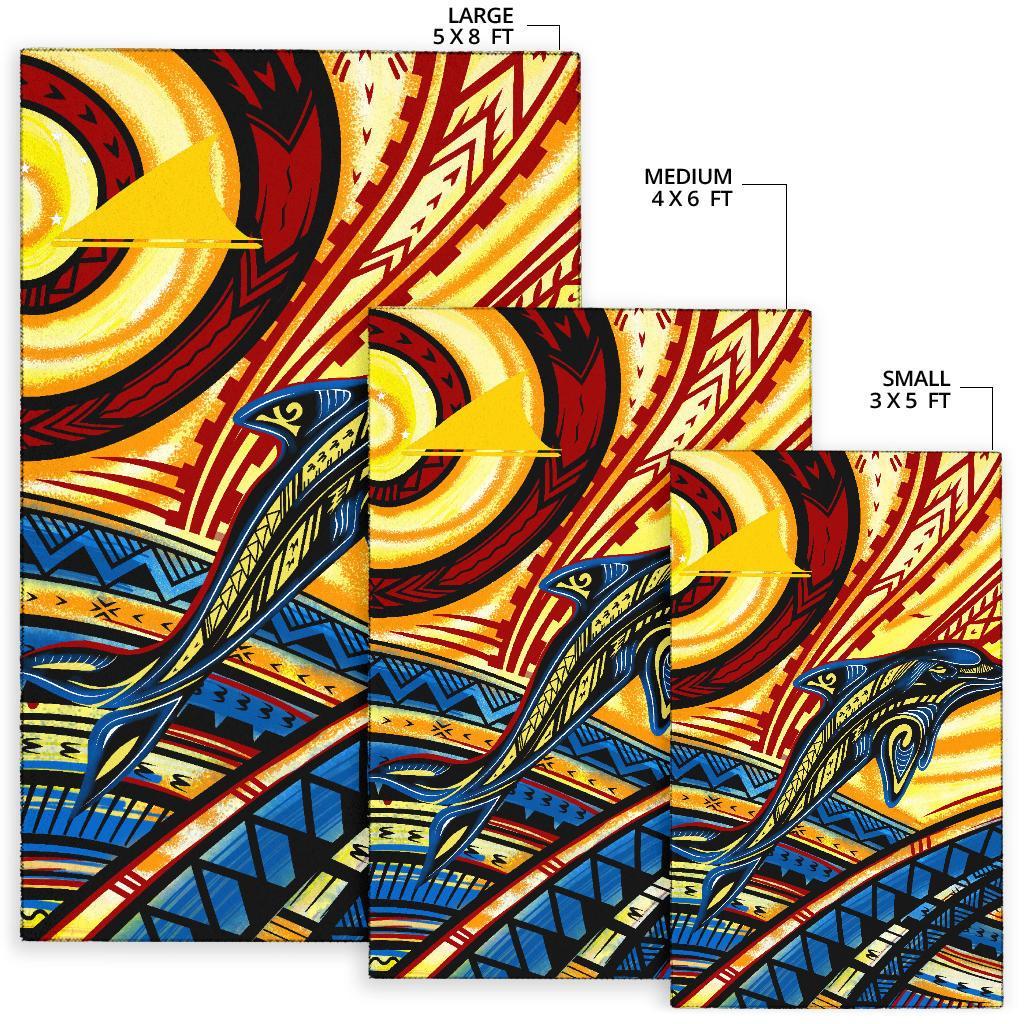 Tokelau Area Rug - Dolphin Surfing - Polynesian Pride