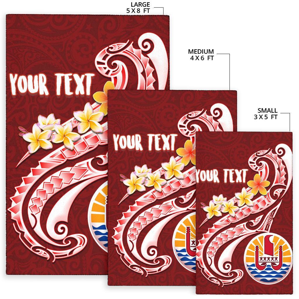 Tahiti Personalised Area Rug - Tahiti Seal Polynesian Patterns Plumeria - Polynesian Pride