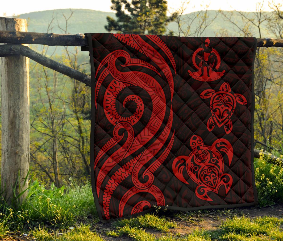 Vanuatu Premium Quilt - Red Tentacle Turtle - Polynesian Pride