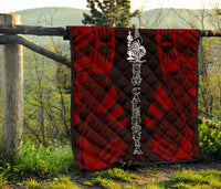 New Caledonia Premium Quilt - New Caledonia Coat Of Arms Polynesian Red Tattoo - Polynesian Pride