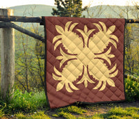 Hawaiian Premium Quilt Royal Pattern - Coral - A2 Style - Polynesian Pride