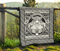 Hawaii Polynesian Pele Kanaka Premium Quilt White - Polynesian Pride