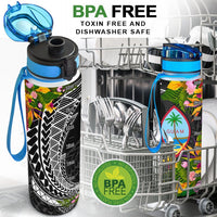 Guam Hydro Tracking Bottle - Seal Spiral Polynesian Patterns - Polynesian Pride