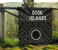 Cook Island Premium Quilt - Seal With Polynesian Tattoo Style ( Black) - Polynesian Pride