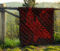 Polynesian Quilt - Polynesian Red Shark Warrior Tattoo - Polynesian Pride