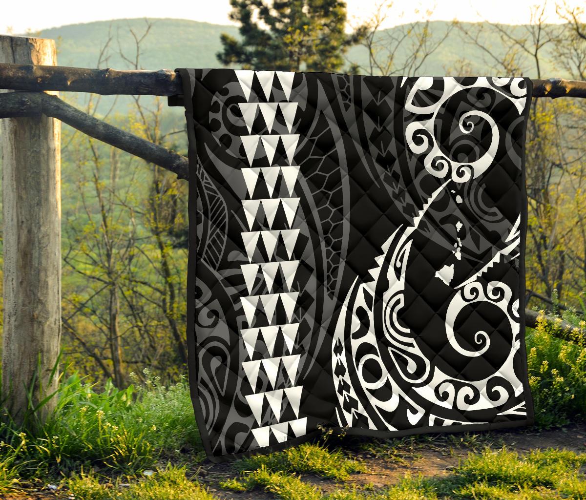 Hawaii Kakau White Polynesian Premium Quilt - Polynesian Pride