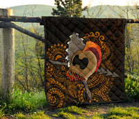 Hawaiian Warrior Helmet Polynesian Premium Quilt - Polynesian Pride