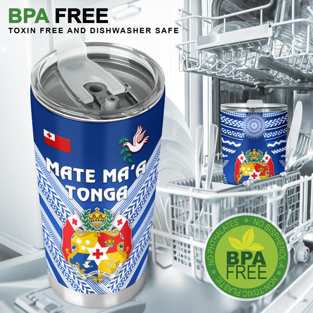 Mate Ma'a Tonga Rugby Tumbler Polynesian Creative Style - Blue - Polynesian Pride