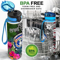 Northern Mariana Islands Hydro Tracking Bottle - Turtle Plumeria Banana Leaf - Polynesian Pride