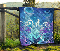 Hawaii Turtle Jellyfish Coral Galaxy Premium Quilt - Polynesian Pride