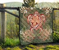 Hawaii Turtle Hibiscus Plumeria Premium Quilt - Jessi Style - AH - Polynesian Pride