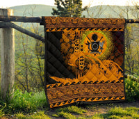 Cook Island Quilt Wave Gold Design - Polynesian Pride