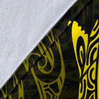 Shark Polynesian Blanket - Polynesian Tattoo Yellow - Polynesian Pride