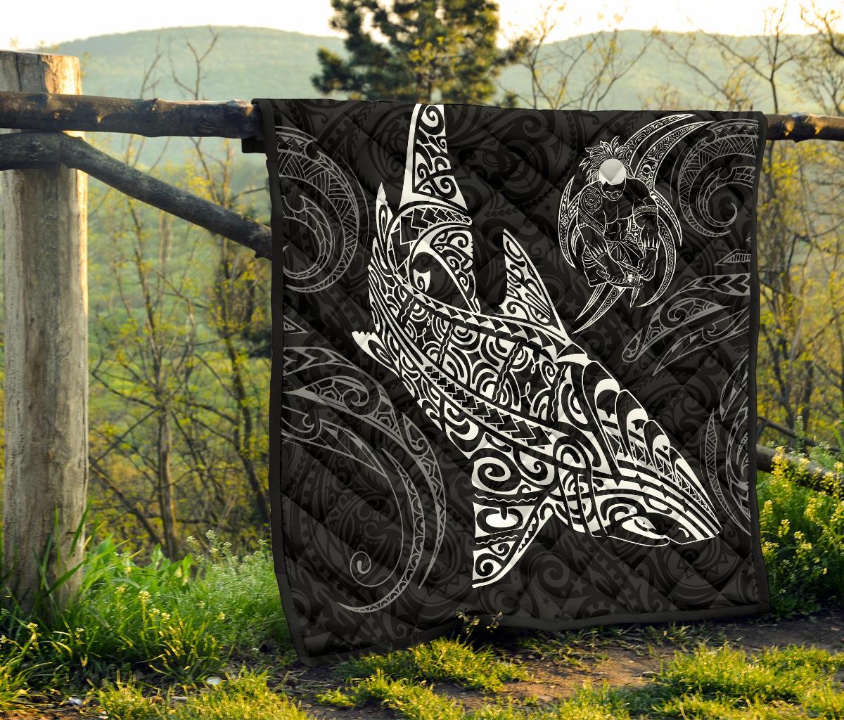 Polynesian Quilt - Polynesian White Shark Warrior Tattoo - Polynesian Pride