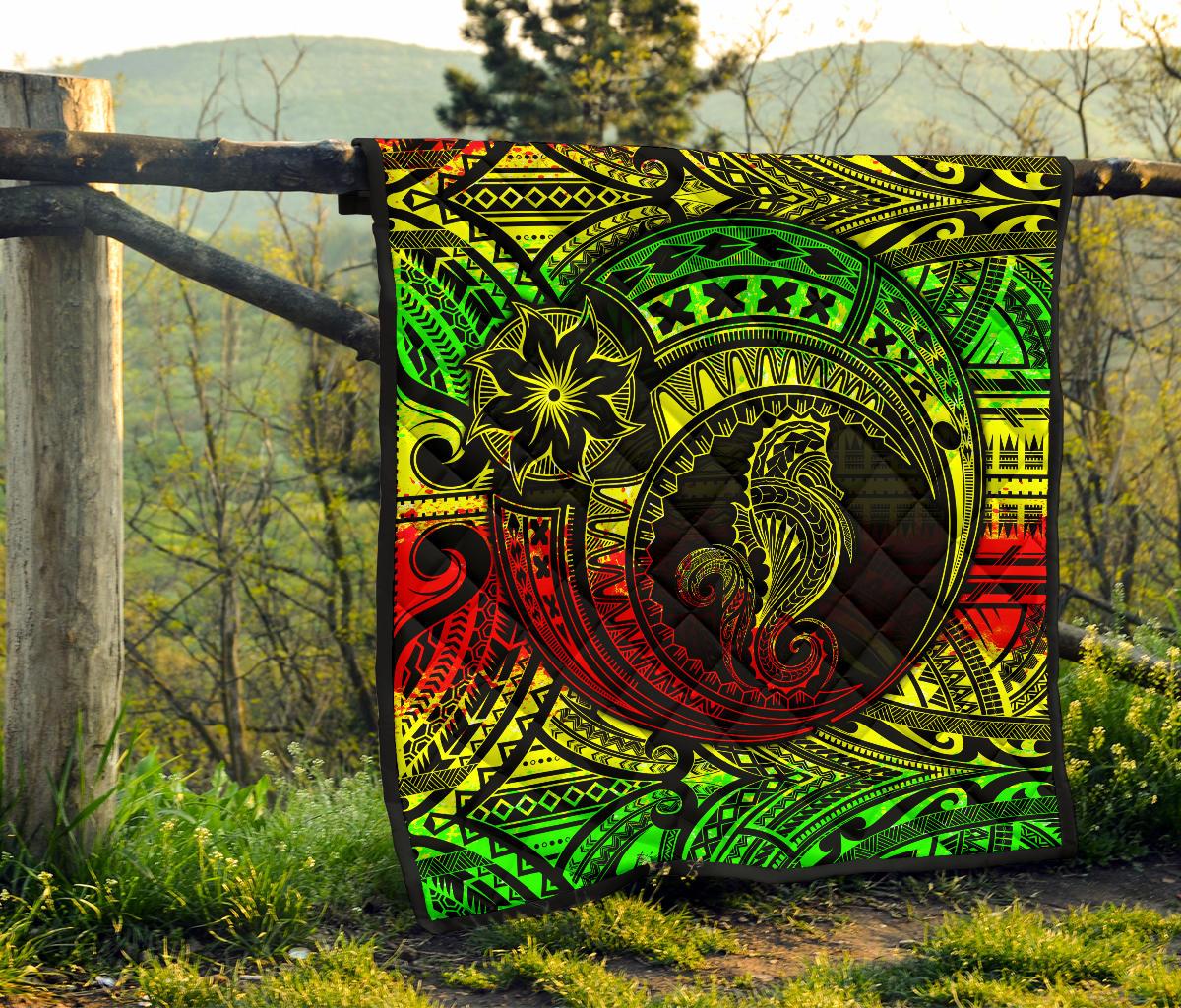 Seahorse Polynesian Premium Quilt - Polynesian Tattoo Reggae - Polynesian Pride