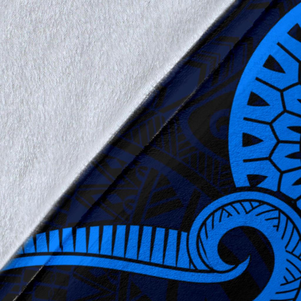 Polynesian Hawaii Premium Blanket - Blue Kanaka Maoli Tentacle Turtle - Polynesian Pride
