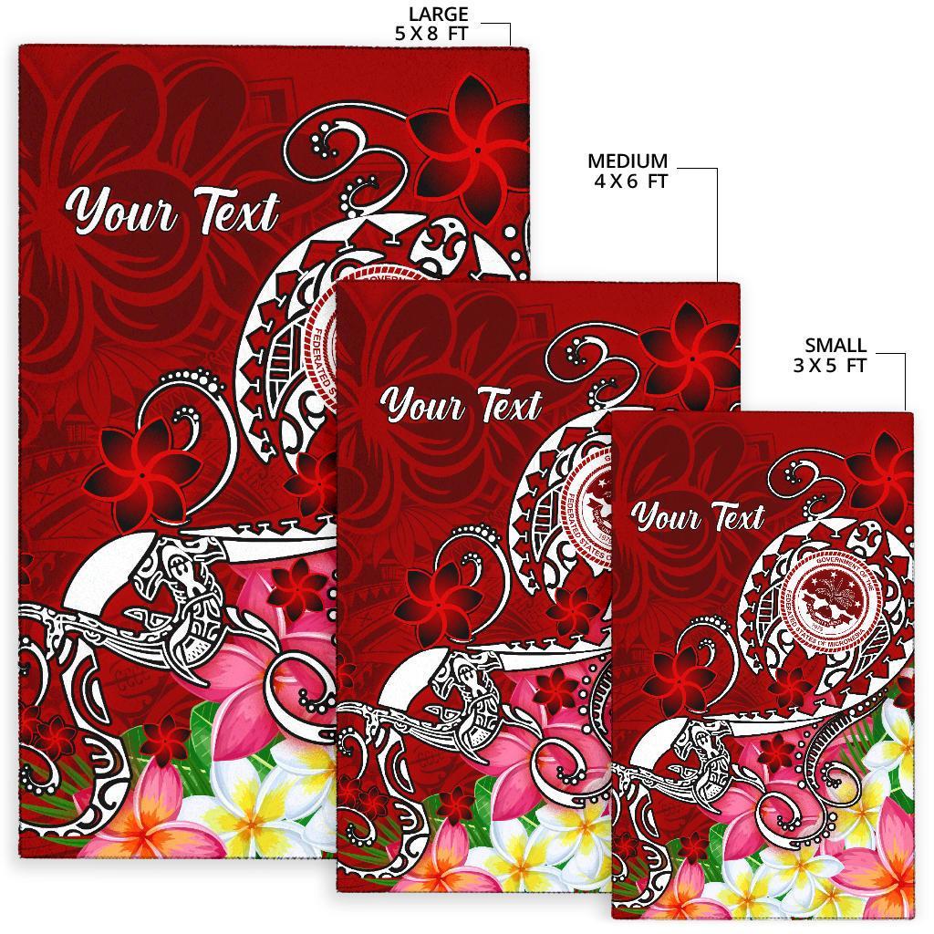 FSM Custom Personalised Area Rug - Turtle Plumeria (RED) - Polynesian Pride