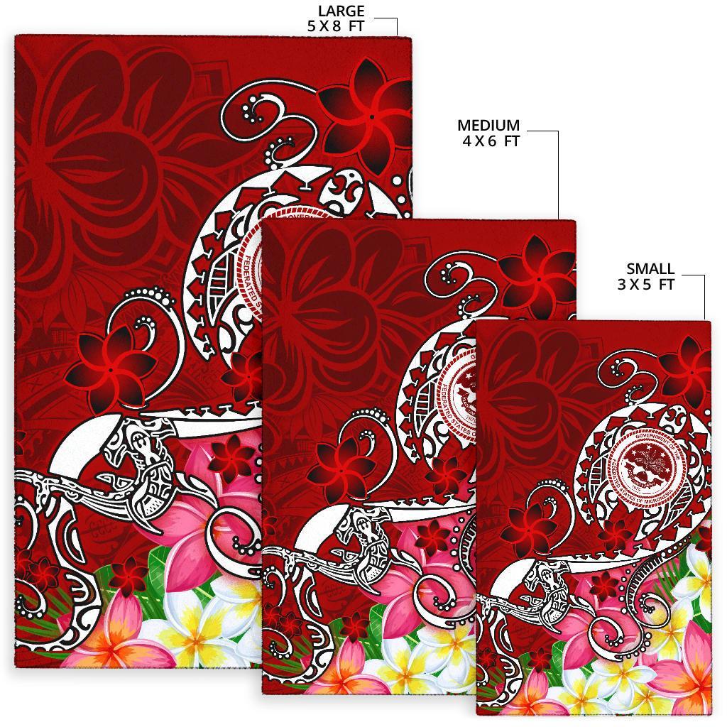 FSM Area Rug - Turtle Plumeria (RED) - Polynesian Pride