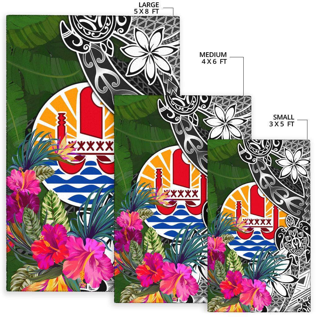 Tahiti Area Rug - Turtle Plumeria Banana Leaf - Polynesian Pride