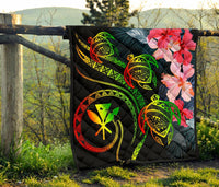 Hawaii Turtle Polynesian Tropical Premium Quilt - Cora Style Reggae - Polynesian Pride
