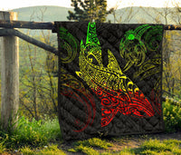 Polynesian Quilt - Polynesian Reggae Shark Warrior Tattoo - Polynesian Pride