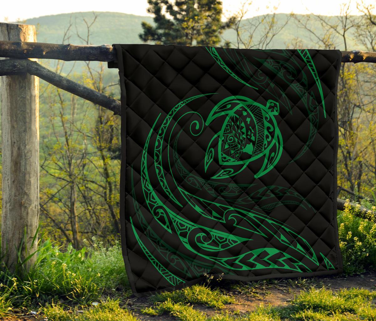 Hawaii Turtle Premium Quilt - Green - Frida Style - Polynesian Pride