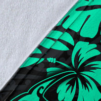 Polynesian Hawaii Premium Blanket - Polynesian Turquoise Humpback Whale - Polynesian Pride