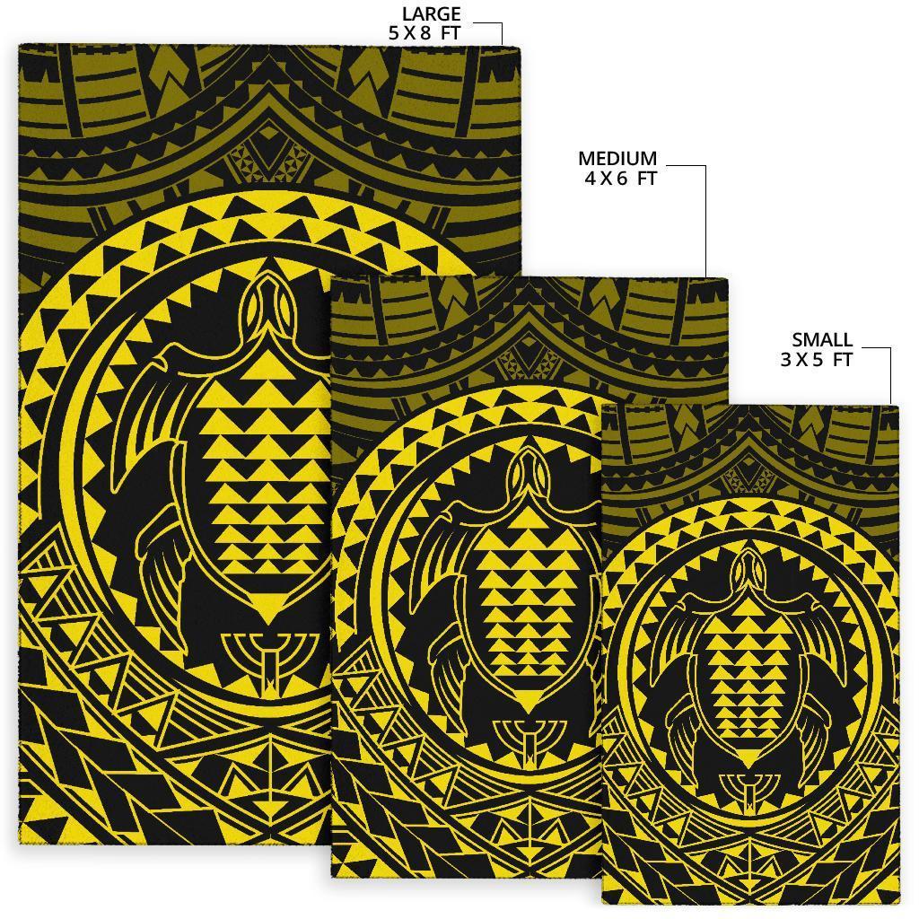 Hawaiian Kakau Honu Arc Polynesian Area Rug AH - Polynesian Pride