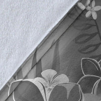 Custom Personalised Chuuk Premium Blanket - Humpback Whale with Tropical Flowers (Blue) - Polynesian Pride