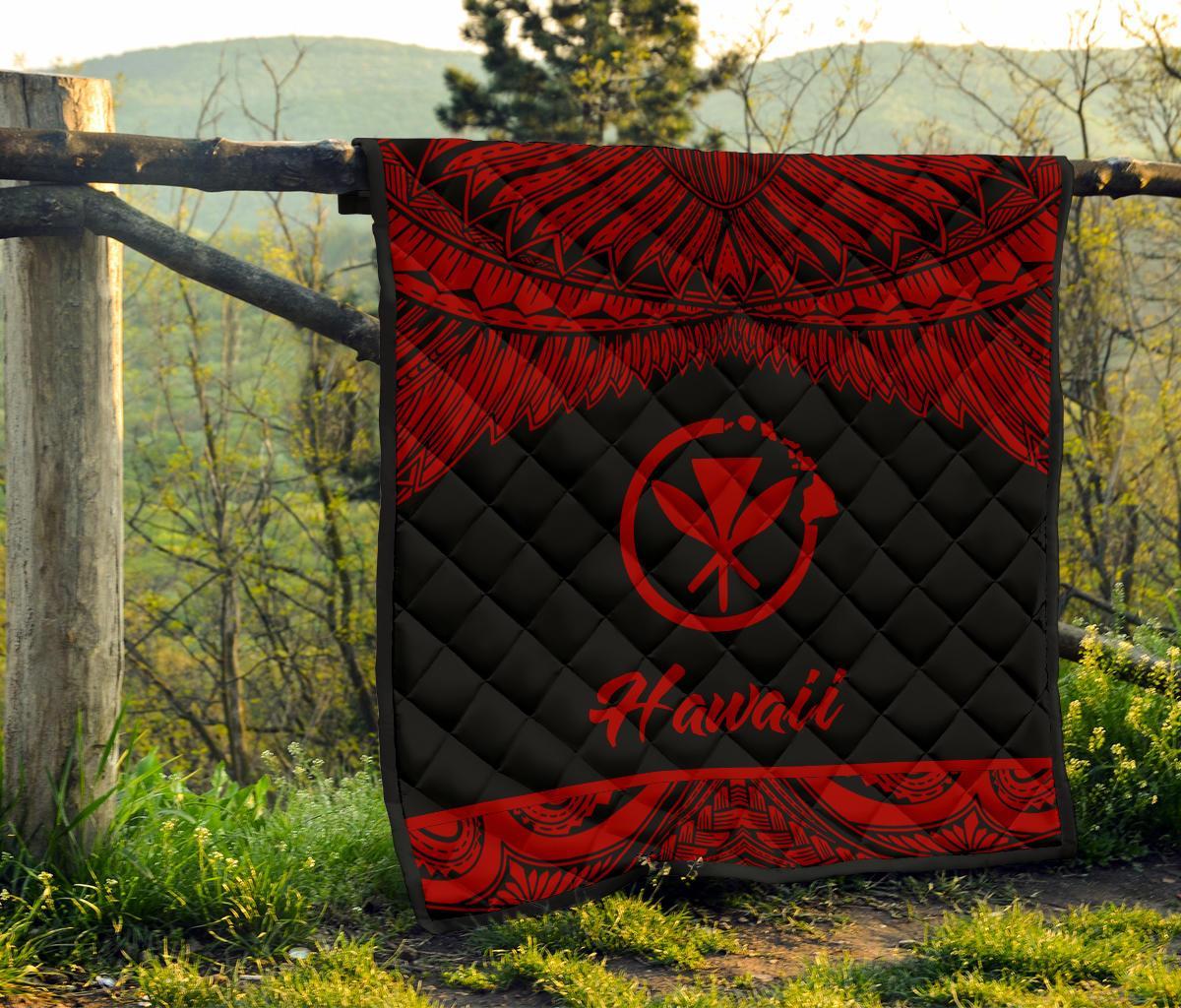 Hawaii Polynesian Premium Quilt - Hawaii Pride Red Version - Polynesian Pride