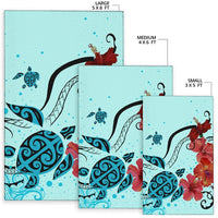 Sea Turtle Hibiscus Area Rug AH - Polynesian Pride