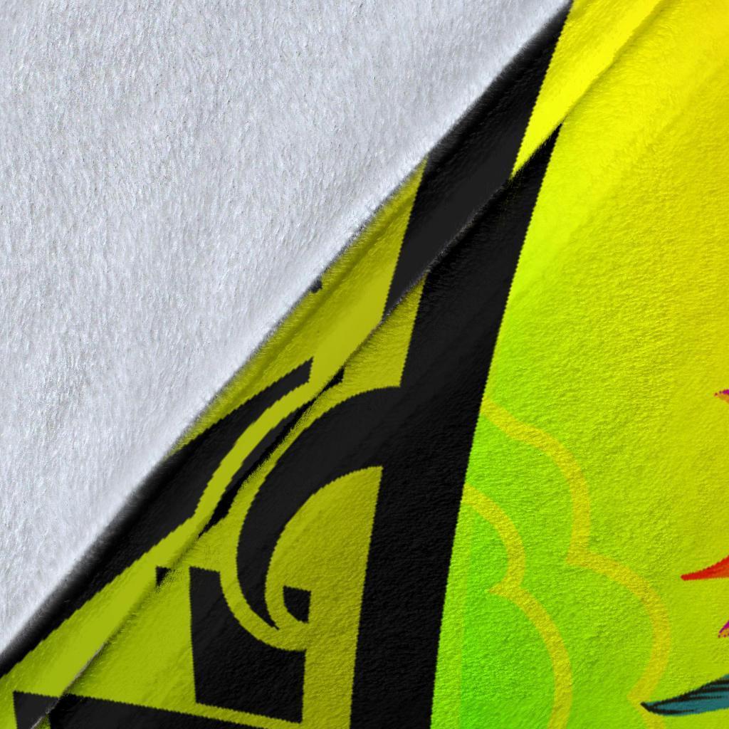 Papua New Guinea Premium Blanket - Polynesian Hook And Hibiscus (Raggae) - Polynesian Pride