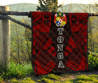Tonga Premium Quilt - Tonga Coat Of Arms Polynesian Red Tattoo - Polynesian Pride