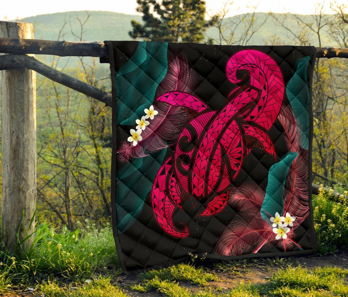 Hawaii Turtle Polynesian Tropical Premium Quilt - Ghia Style Pink - Polynesian Pride