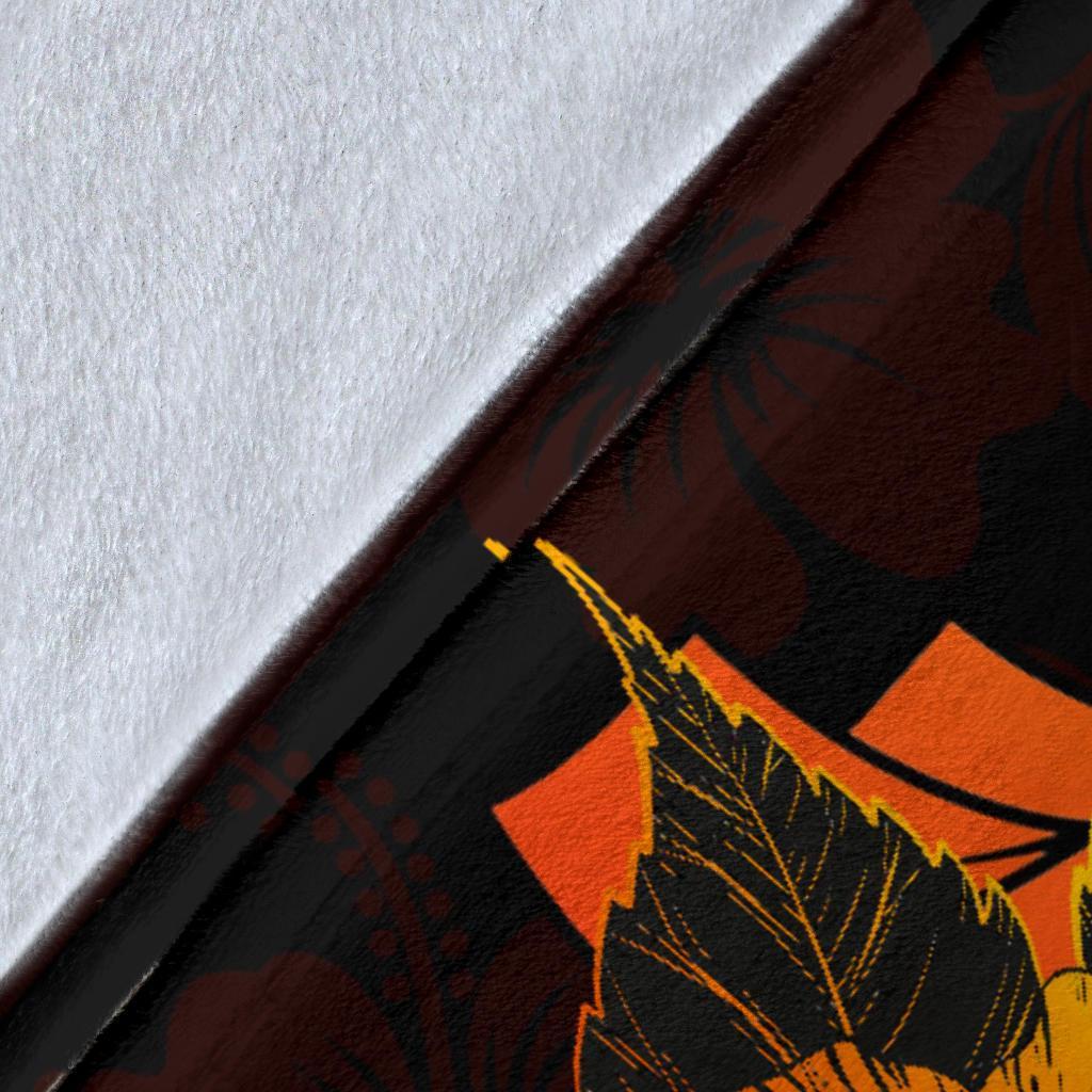 Pohnpei Micronesia Premium Blanket - Swordfish With Hibiscus - Polynesian Pride