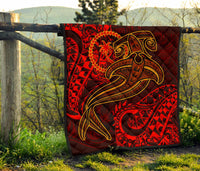 Chuuk Premium Quilt - Red Shark Polynesian Tattoo - Polynesian Pride